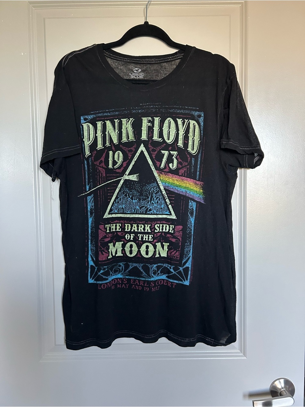 Liquid Blue Black Pink Floyd 'The Dark Side of the Moon' Short Sleeve Tee